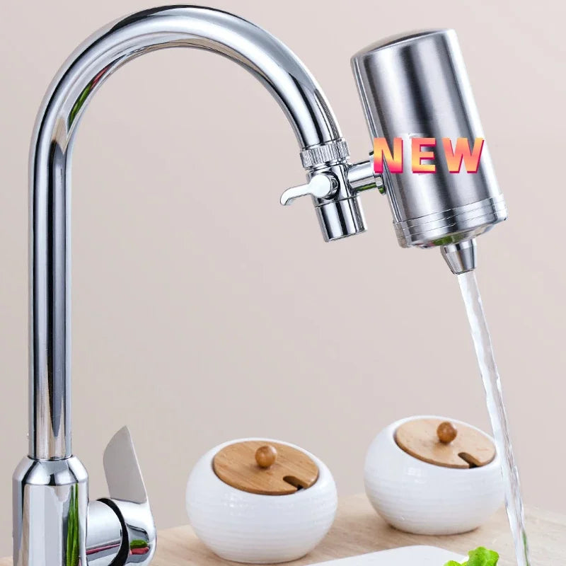 304 Stainless Steel Water Purifier, Reusable Faucet Filter for Kitchen Drinking Water.